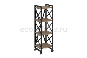 Стеллаж на колесных опорах LOFT VR.L-MST.K-4.4 Дуб Аризона / Чёрный металл фото