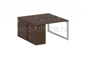 Рабочая станция с опорным шкафом-купе METAL SYSTEM QUATTRO 5x5 50БО.РС-СШК-1.1 Венге Цаво / Серый металл фото