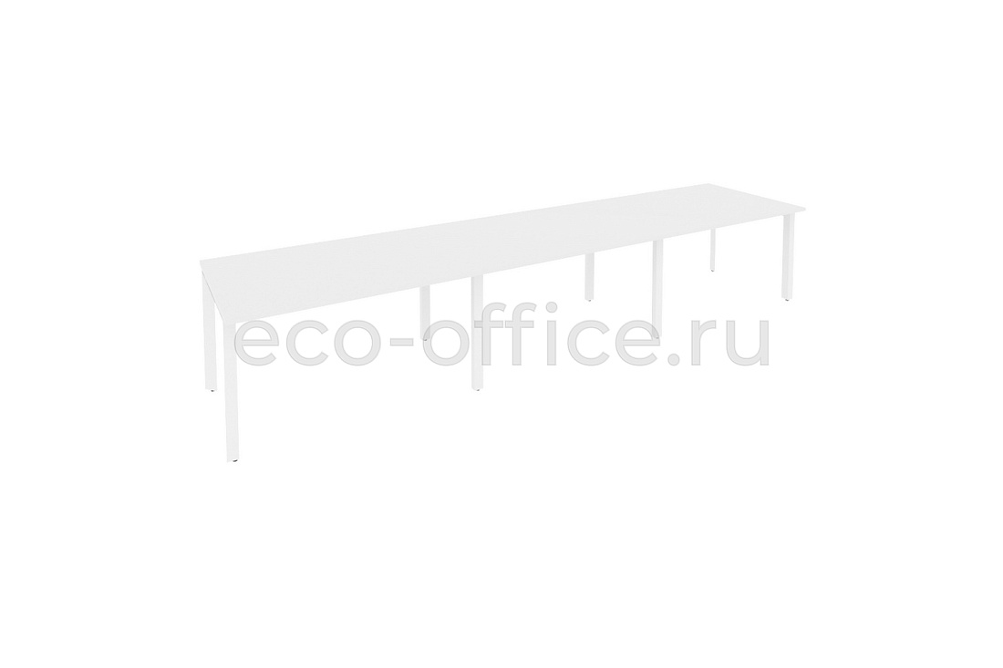 Стол переговорный (3 столешницы) ONIX O.MP-PRG-3.3 Белый Бриллиант / Белый металл  купить в Москве