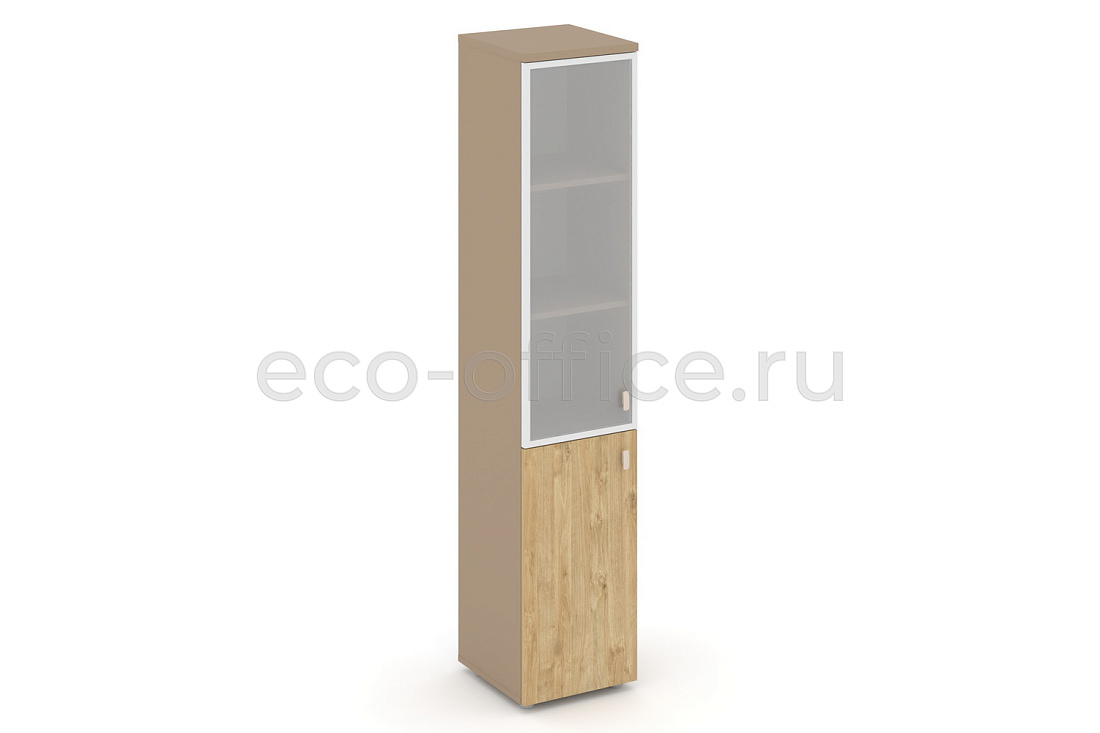Шкаф высокий узкий левый ESTETICA ES.SU-1.2R(L) Латте / Тиквуд Светлый купить в Москве