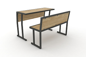 Комплект для первого ряда DESK DKN-1100SPL Тиквуд Светлый / Антрацит металл фото