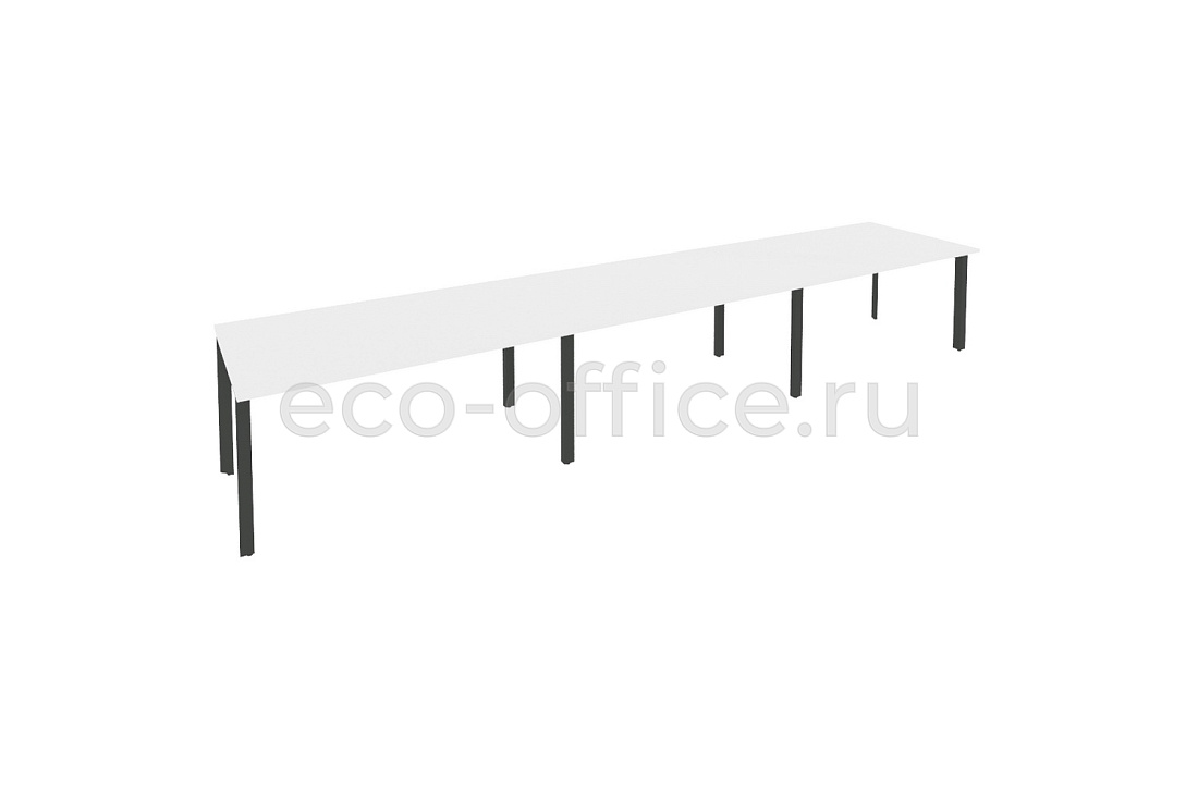 Стол переговорный (3 столешницы) ONIX O.MP-PRG-3.4 Белый Бриллиант / Антрацит металл  купить в Москве