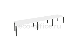 Стол переговорный (3 столешницы) ONIX O.MP-PRG-3.4 Белый Бриллиант / Антрацит металл фото