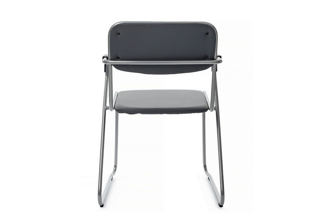 кресло rv chair nix plus omkl-03 серая экокожа / хром металл фото