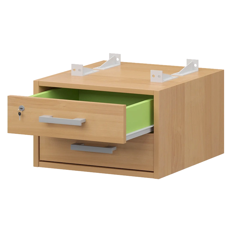 тумба подвесная для столов на м/каркасе гл.600 мм protech амт2-02м.60 ольха/белый фото