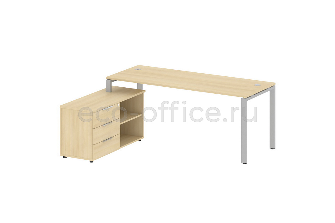 Рабочая станция с опорной тумбой METAL SYSTEM STYLE БП.РС-СТС-2.5 (L) Акация Лорка / Серый металл  стоимость