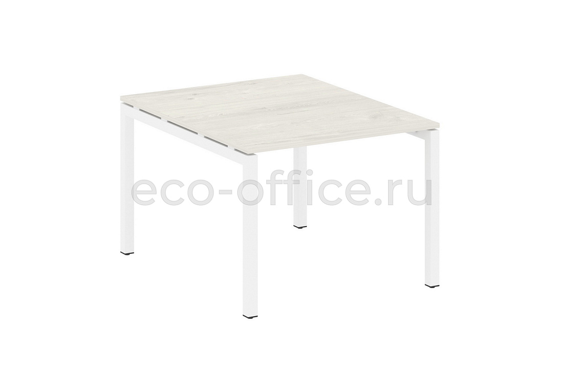 Стол переговорный (1 столешница) METAL SYSTEM QUATTRO 5x5 50БП.ПРГ-1.1 Дуб Наварра / Белый металл купить в Москве