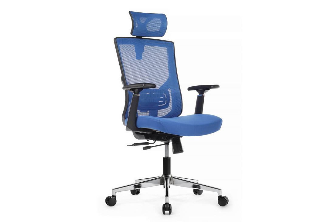 кресло rv chair step a2320 синяя сетка / синяя ткань фото