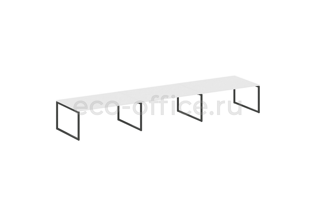 Стол переговорный (3 столешницы) METAL SYSTEM QUATTRO 4x4 40БО.ПРГ-3.5 Белый / Антрацит металл  стоимость