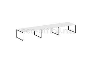 Стол переговорный (3 столешницы) METAL SYSTEM QUATTRO 4x4 40БО.ПРГ-3.5 Белый / Антрацит металл фото