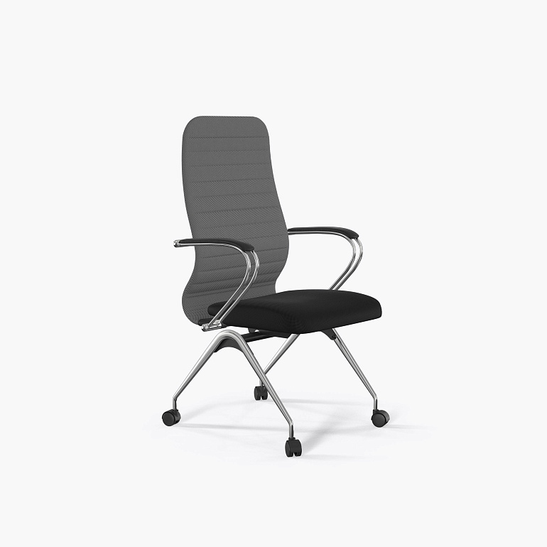 офисный стул sit 8 b2-10k - umf(x1) /uh02/wh00/k3cl(f53.w01) (св.серый-черный) фото