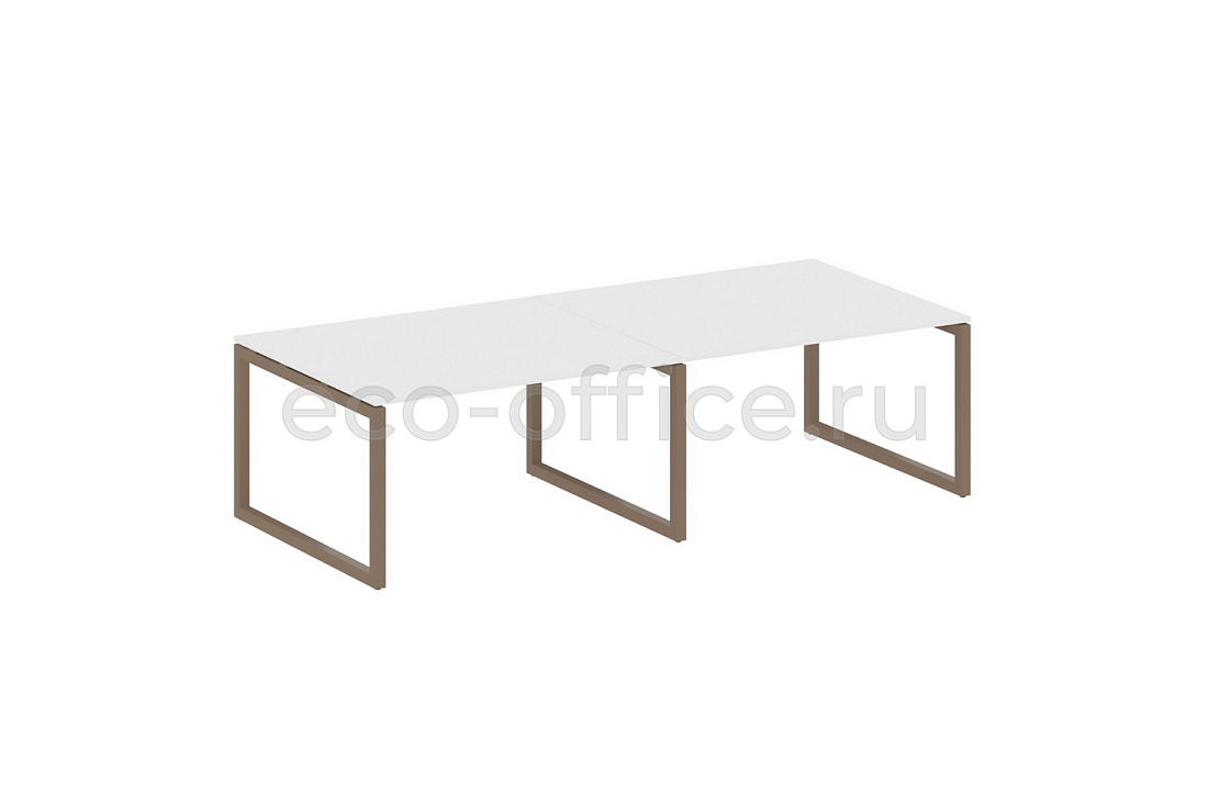 Стол переговорный (2 столешницы) METAL SYSTEM QUATTRO 5x5 50БО.ПРГ-2.3 Белый / Мокко металл  стоимость