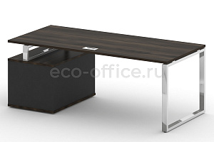 Стол руководителя c опорной тумбой SHIFT SK.SRT-200 (R) Дуб Мали / Антрацит фото
