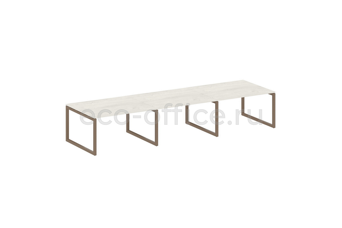 Стол переговорный (3 столешницы) METAL SYSTEM QUATTRO 5x5 50БО.ПРГ-3.3 Дуб Наварра / Мокко металл  стоимость