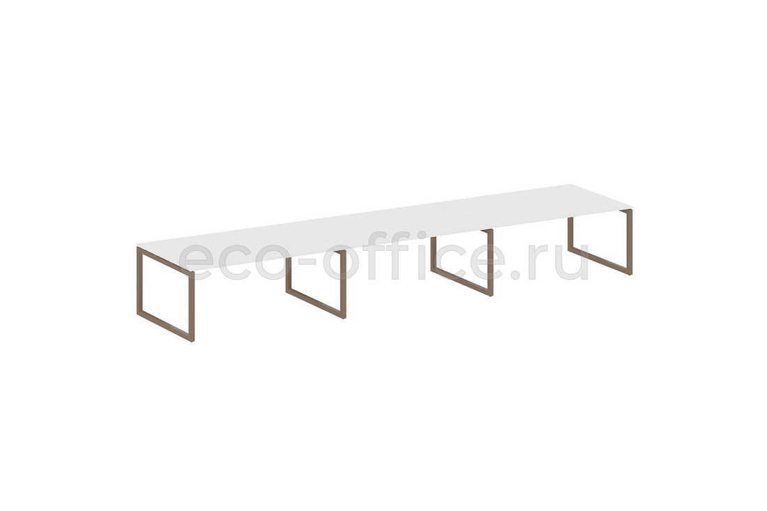 Стол переговорный (3 столешницы) METAL SYSTEM QUATTRO 5x5 50БО.ПРГ-3.5 Белый / Мокко металл  стоимость