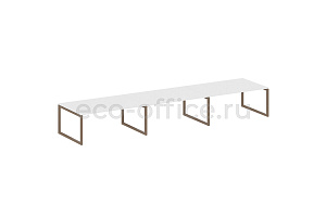 Стол переговорный (3 столешницы) METAL SYSTEM QUATTRO 5x5 50БО.ПРГ-3.5 Белый / Мокко металл фото