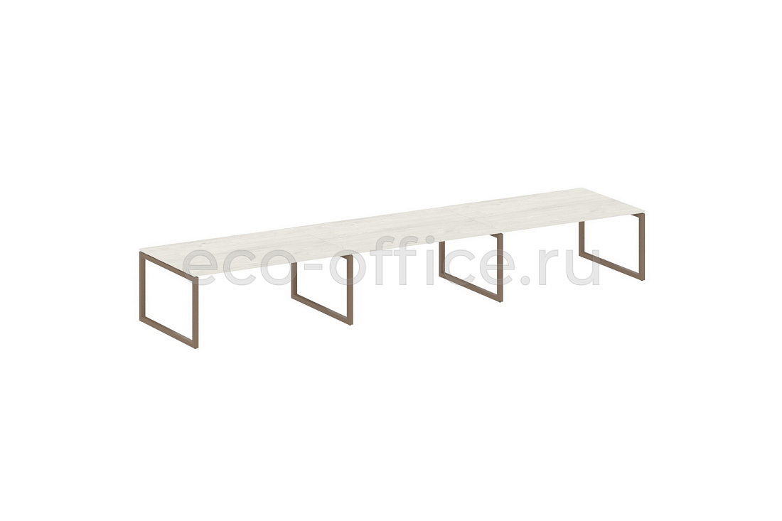 Стол переговорный (3 столешницы) METAL SYSTEM QUATTRO 5x5 50БО.ПРГ-3.5 Дуб Наварра / Мокко металл  стоимость
