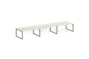 Стол переговорный (3 столешницы) METAL SYSTEM QUATTRO 5x5 50БО.ПРГ-3.5 Дуб Наварра / Мокко металл фото