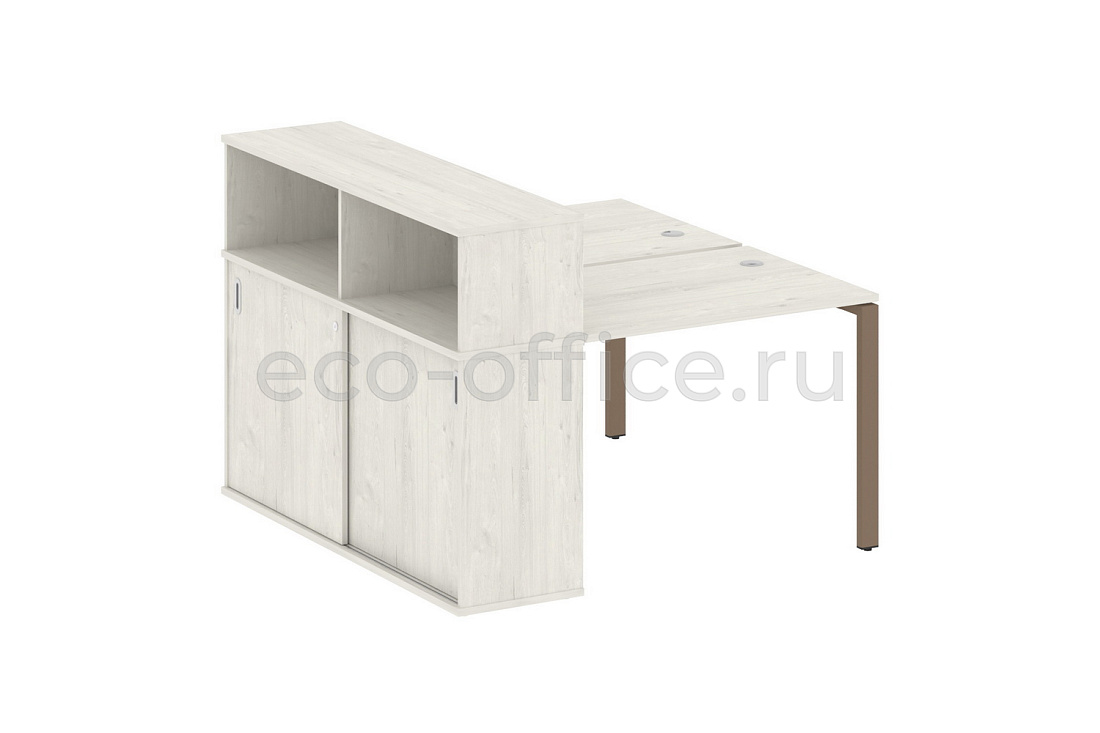 Рабочая станция с опорным шкафом-купе METAL SYSTEM STYLE БП.РС-СШК-2.1 Дуб Наварра / Мокко металл  стоимость