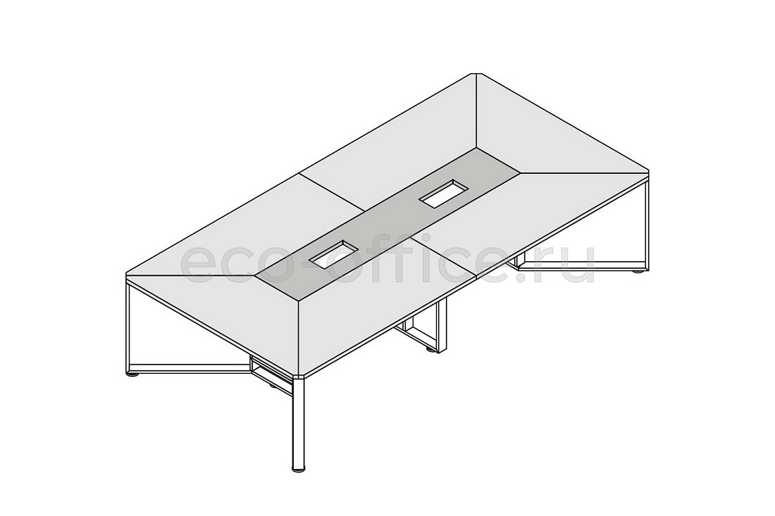 Стол для переговоров прямоугольный I-MEET 146549 Samoa Teak / Samoa Teak / Black (Cod.NR03)  стоимость