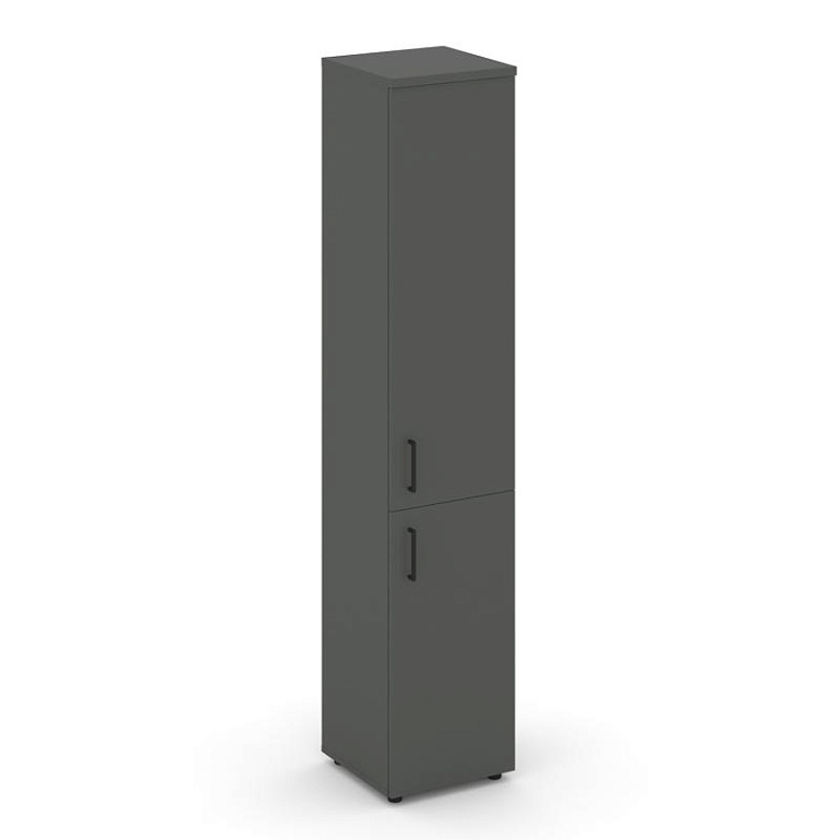 шкаф высокий узкий style project sn.stu-104(r) антрацит/черный ручки фото