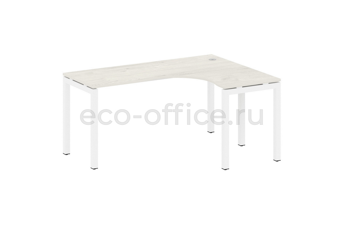Стол криволинейный правый METAL SYSTEM QUATTRO 5x5 50БП.СА-4 Пр Дуб Наварра / Белый металл купить в Москве