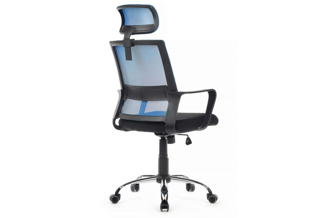 кресло rv chair mint 1029hb синяя сетка / чёрная ткань фото