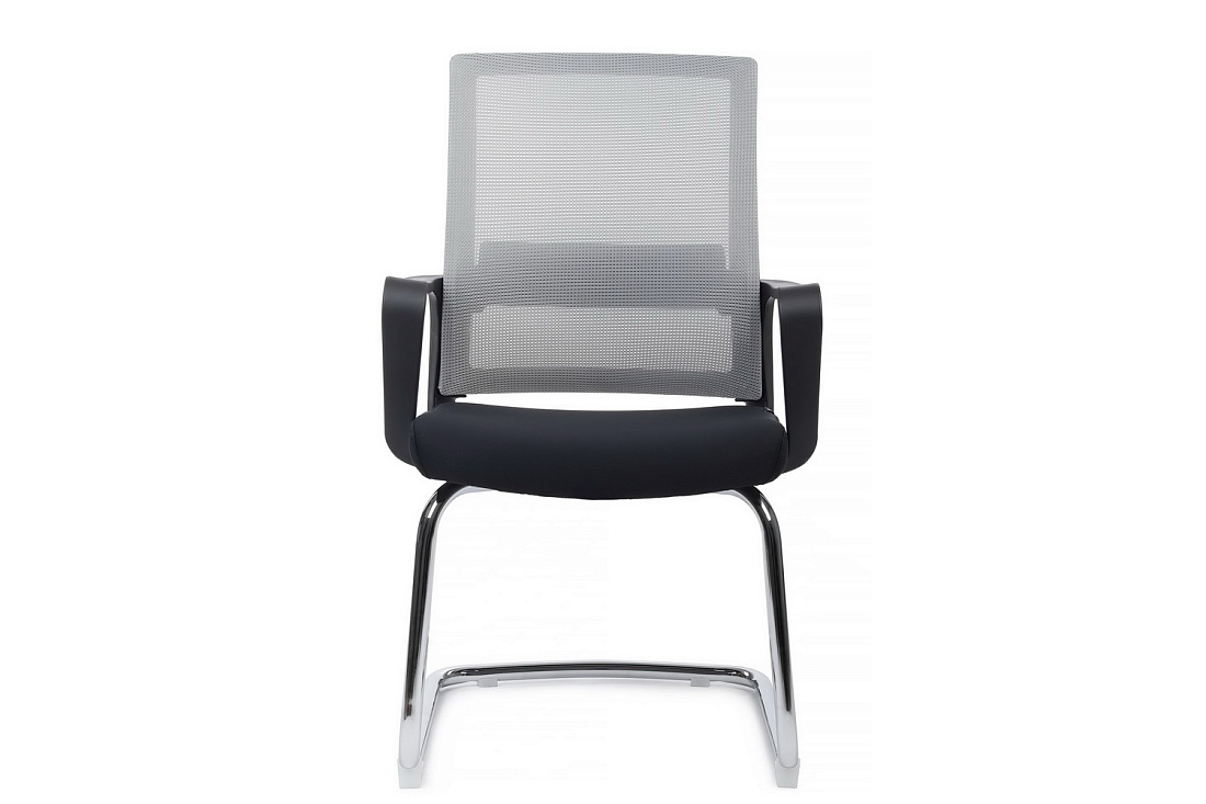 конференц-кресло rv chair mint m1029cbe серая сетка / чёрная ткань фото