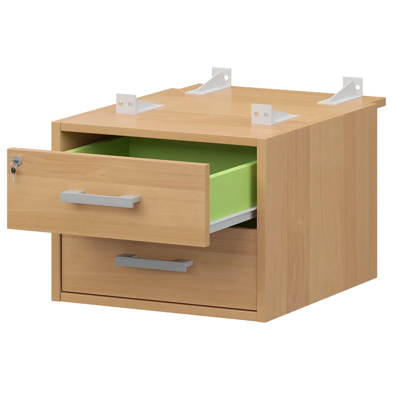 тумба подвесная для столов на м/каркасе гл.730 мм protech амт2-02ц.73 ольха/белый фото