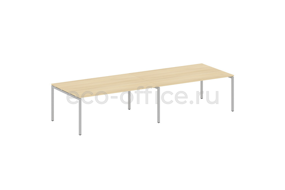 Стол переговорный (2 столешницы) METAL SYSTEM QUATTRO 4x4 40БП.ПРГ-2.5 Акация Лорка / Серый металл  стоимость
