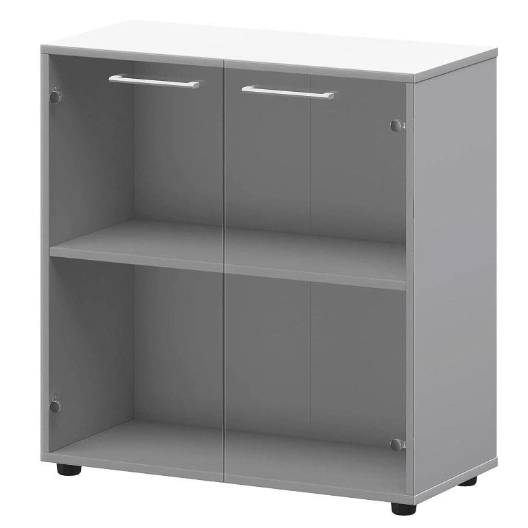 шкаф низкий со стеклом protech смш28s(б) белый фото