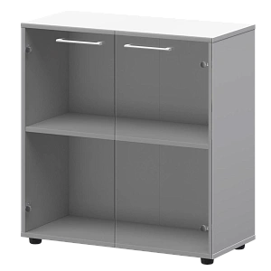 Шкаф низкий со стеклом Protech СМШ28S(Б) Белый фото