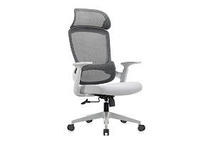 Кресло руководителя RV Chair JOB 6246A-HS Серая сетка / Серая ткань фото