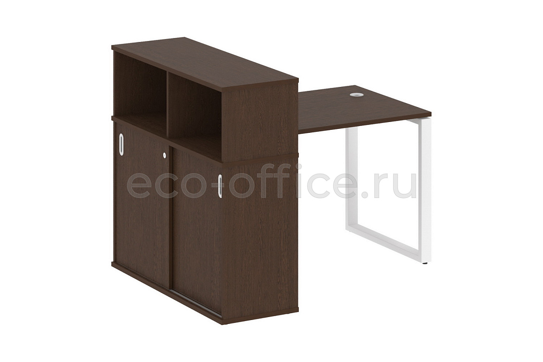 Рабочая станция с опорным шкафом-купе METAL SYSTEM STYLE БО.РС-СШК-3.1 Венге Цаво / Белый металл  стоимость