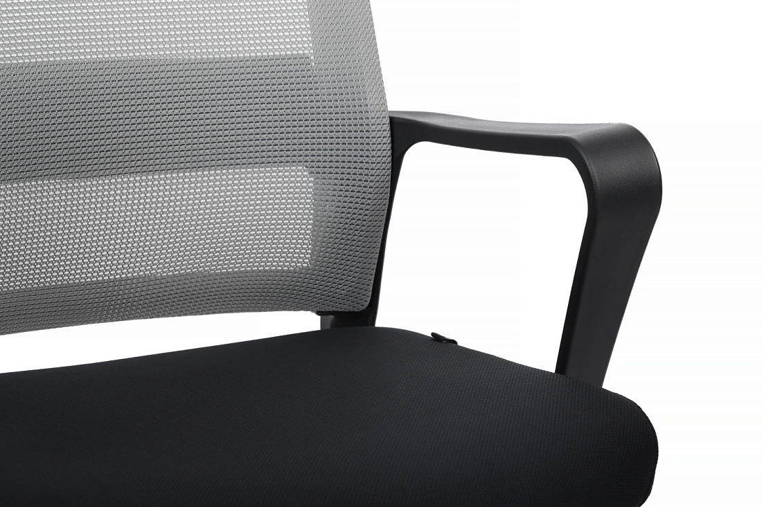 конференц-кресло rv chair mint m1029cbe серая сетка / чёрная ткань фото