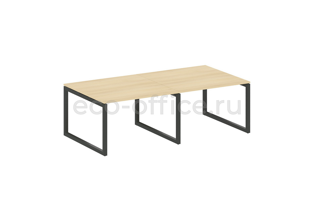 Стол переговорный (2 столешницы) METAL SYSTEM QUATTRO 5x5 50БО.ПРГ-2.2 Акация Лорка / Антрацит металл  стоимость