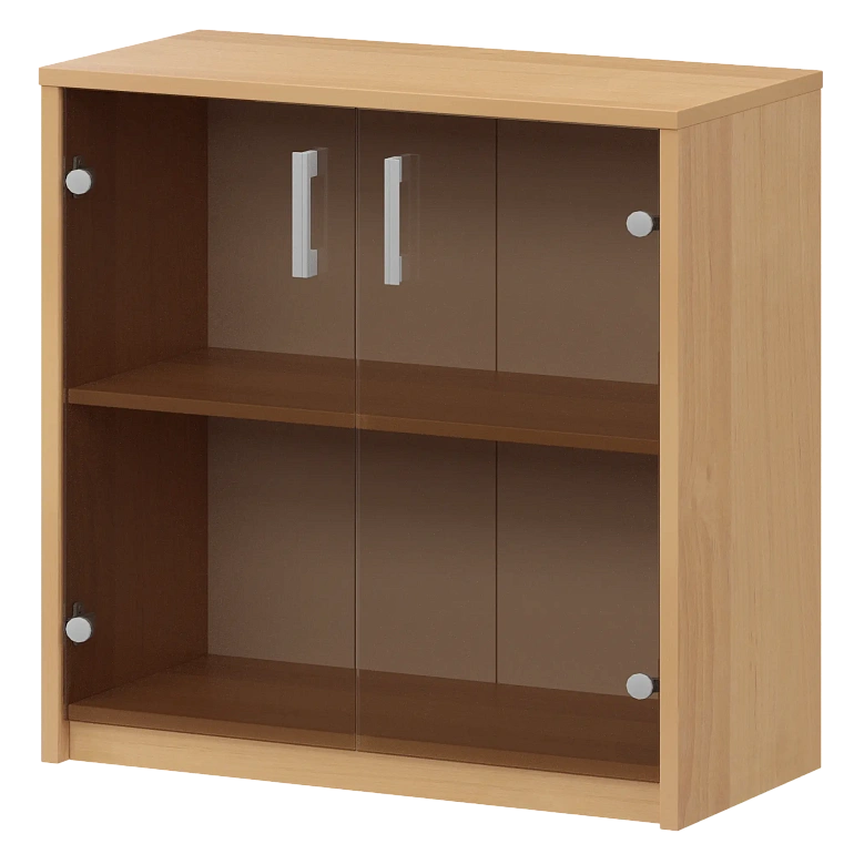 стеллаж низкий с тонированным стеклом protech а-302/а-стл302тон ольха фото