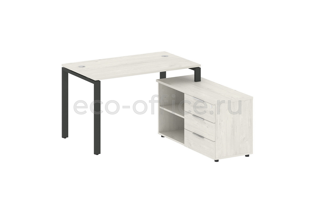 Рабочая станция с опорной тумбой METAL SYSTEM STYLE БП.РС-СТС-2.2 (R) Дуб Наварра / Антрацит металл   стоимость