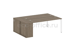 Рабочая станция с опорным шкафом-купе METAL SYSTEM STYLE БП.РС-СШК-1.5 Вяз Благородный / Белый металл фото