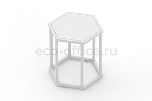 Стол журнальный HEX-450 Белый / Белый металл фото