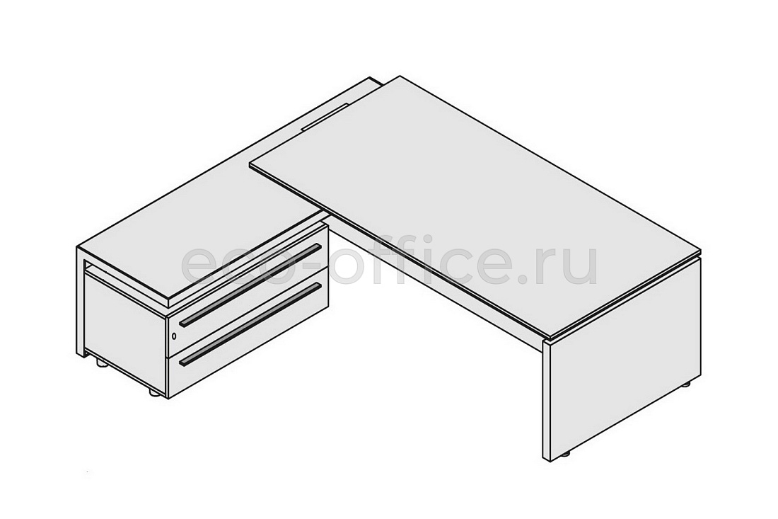 Стол руководителя с левой приставкой (с top access) E.O.S. 118216 Light Poplar (Cod.64)  стоимость