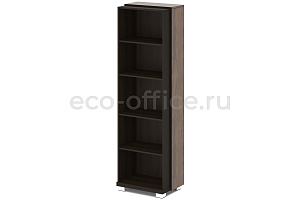 Стеллаж высокий крайний GRACE L-57к Дуб Линдберг тёмный / Tasso Nero фото
