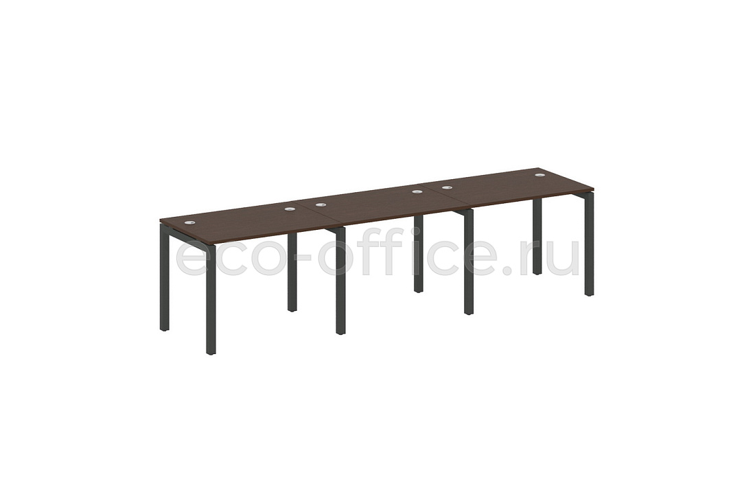 Рабочая станция на 3 рабочих места METAL SYSTEM QUATTRO 5x5 50БП.СМ-3.1 Венге Цаво / Антрацит металл  стоимость