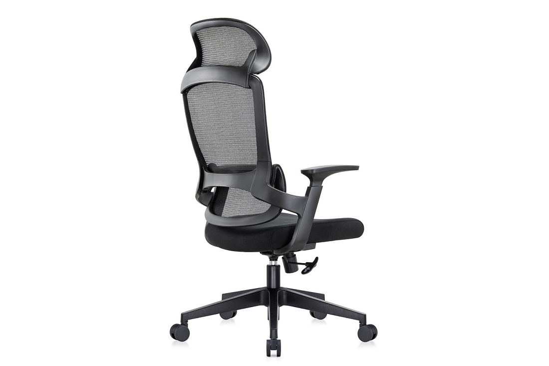 кресло руководителя rv chair job 6246a чёрная сетка / чёрная ткань фото