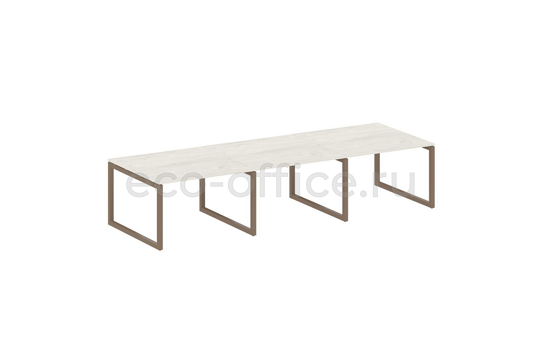 Стол переговорный (3 столешницы) METAL SYSTEM QUATTRO 5x5 50БО.ПРГ-3.2 Дуб Наварра / Мокко металл  стоимость