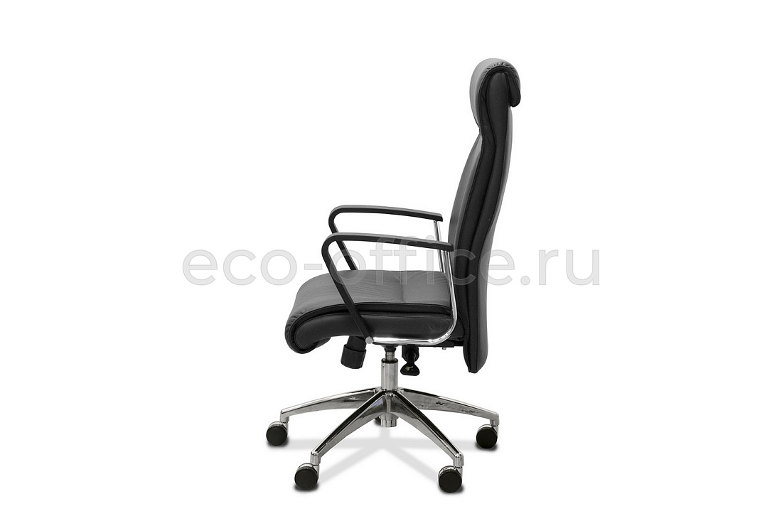 Кресло руководителя DARK с трапециевидными подлокотниками Чёрная кожа  стоимость