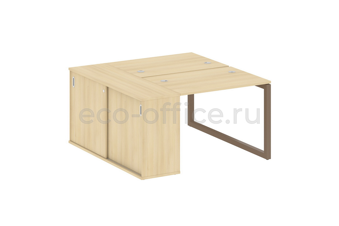 Рабочая станция с опорным шкафом-купе METAL SYSTEM QUATTRO 5x5 50БО.РС-СШК-1.1 Акация Лорка / Мокко металл  стоимость