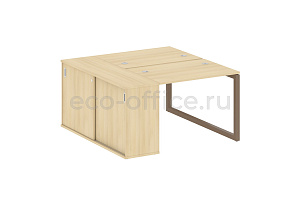 Рабочая станция с опорным шкафом-купе METAL SYSTEM QUATTRO 5x5 50БО.РС-СШК-1.1 Акация Лорка / Мокко металл фото