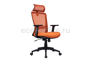 Кресло RV Chair LINE W-202 AC Чёрный пластик / Оранжевая сетка фото
