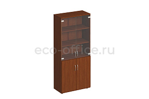 Шкаф для документов со стеклом КОМФОРТ К.379 Французский Орех фото